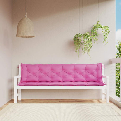 Vidaxx coussins de banc de jardin 2 pcs 200x50x7 cm tissu rose