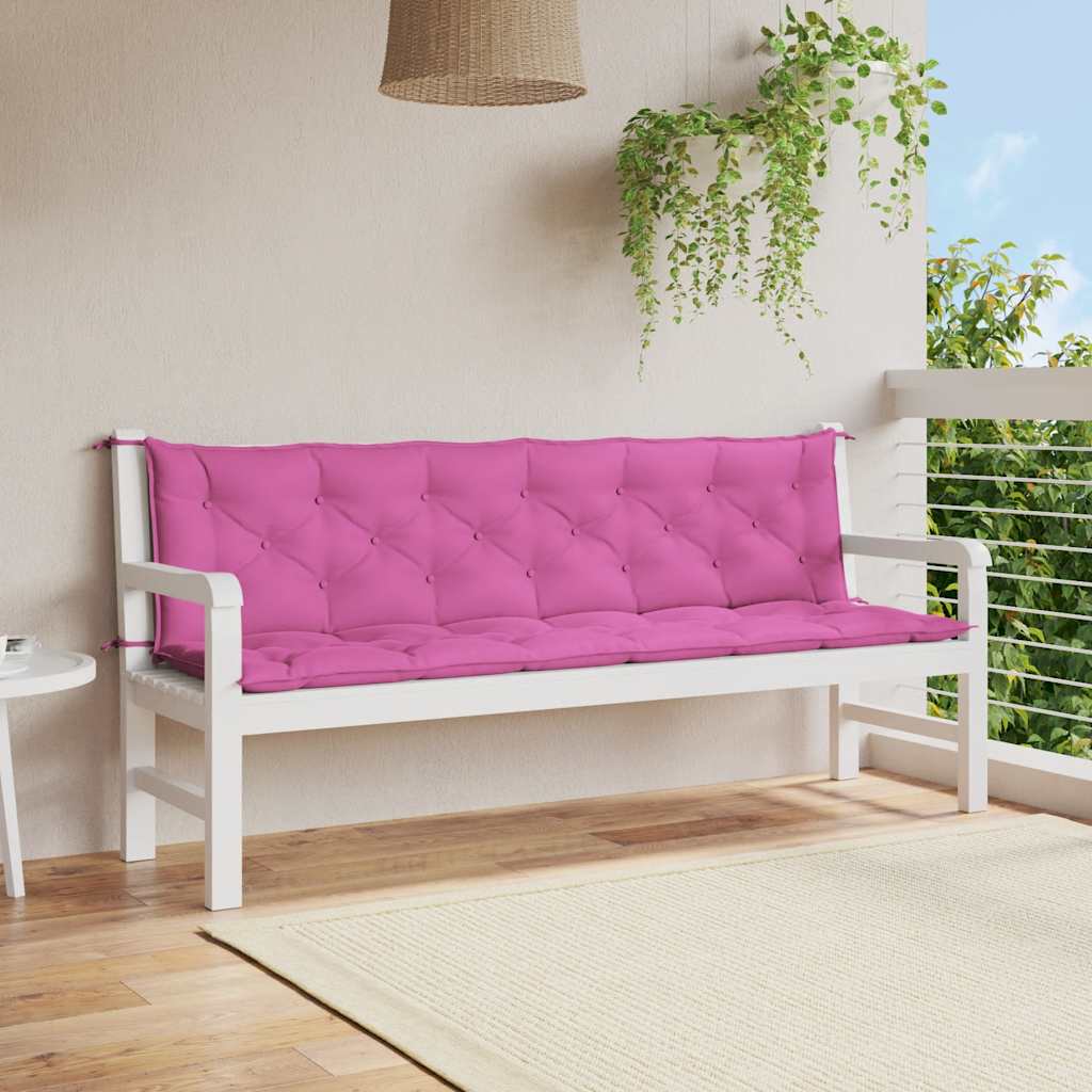 Vidaxx coussins de banc de jardin 2 pcs 200x50x7 cm tissu rose