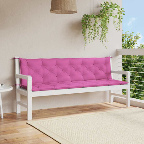 Vidaxx coussins de banc de jardin 2 pcs 200x50x7 cm tissu rose