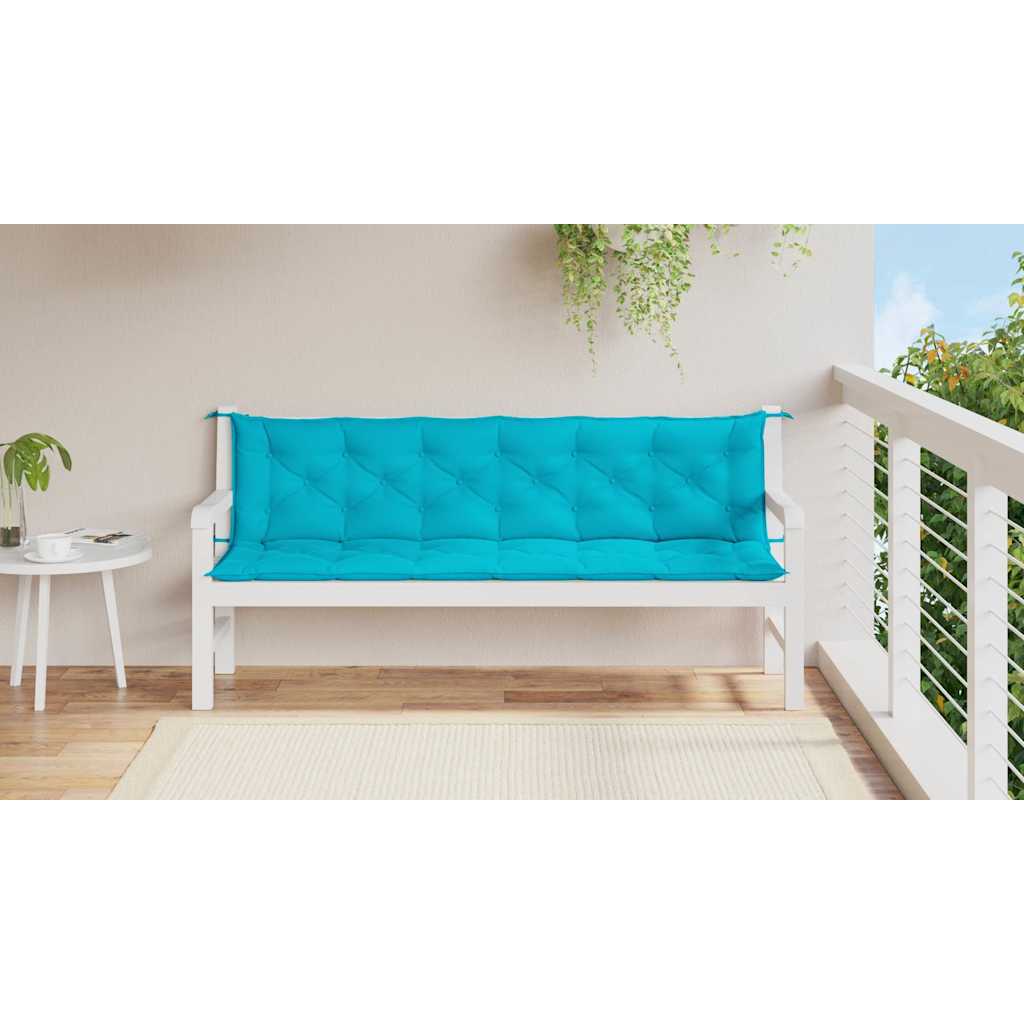 Vidaxx coussins de banc de jardin 2 pcs 200x50x7 cm tissu turquoise