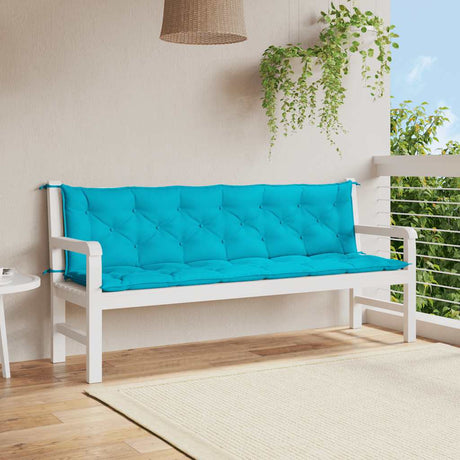 Vidaxx coussins de banc de jardin 2 pcs 200x50x7 cm tissu turquoise