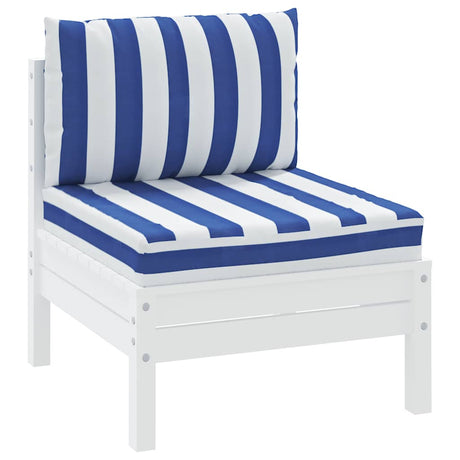 VidaXL coussins de palette 2 pcs tissu oxford rayé blanc et bleu