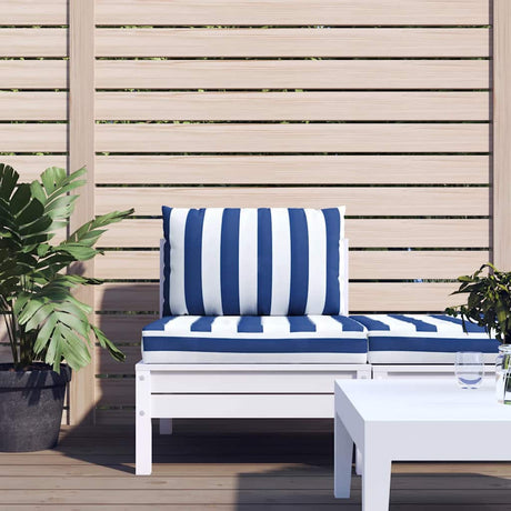 VidaXL coussins de palette 2 pcs tissu oxford rayé blanc et bleu