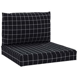 VidaXL coussins de palette 2 pcs motif losange tissu oxford noir