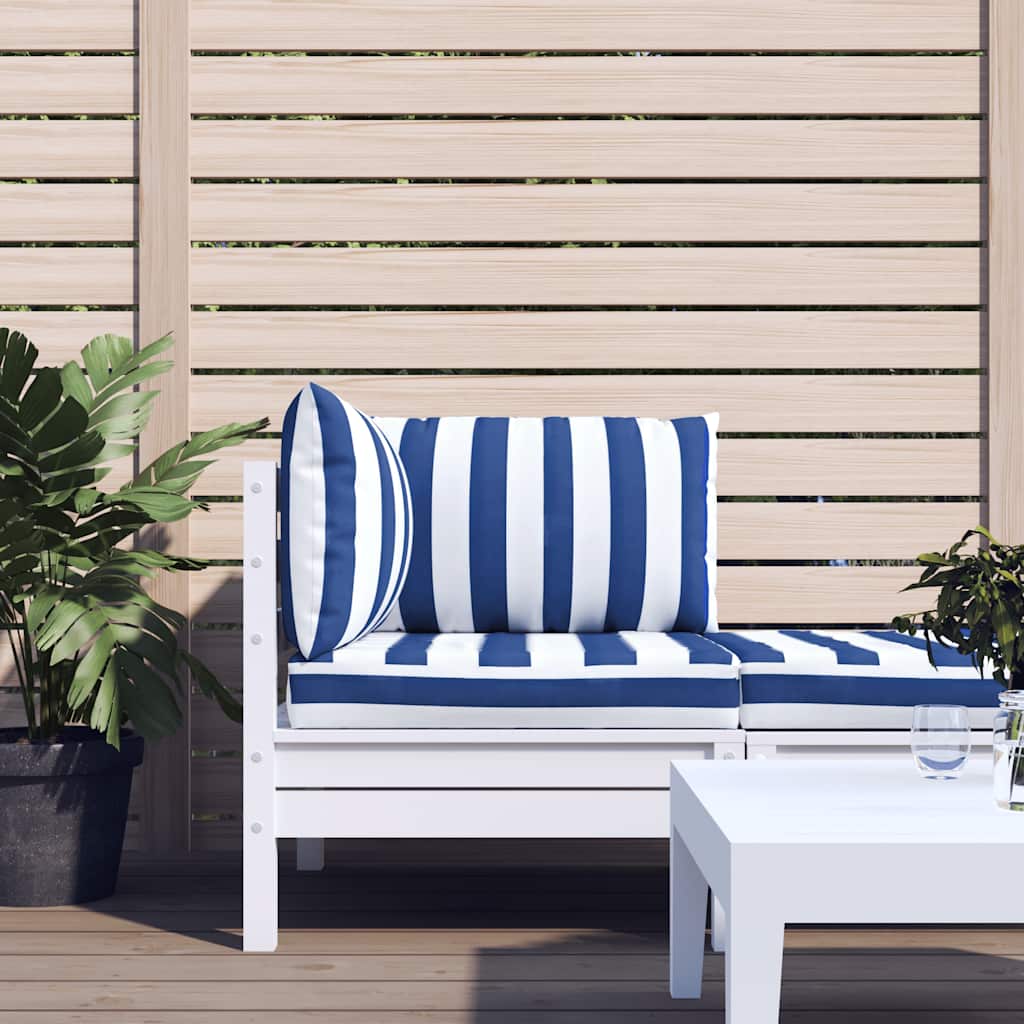 VidaXL coussins de palette 3 pcs tissu oxford rayé blanc et bleu