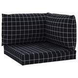 VidaXL coussins de palette 3 pcs motif losange tissu oxford noir