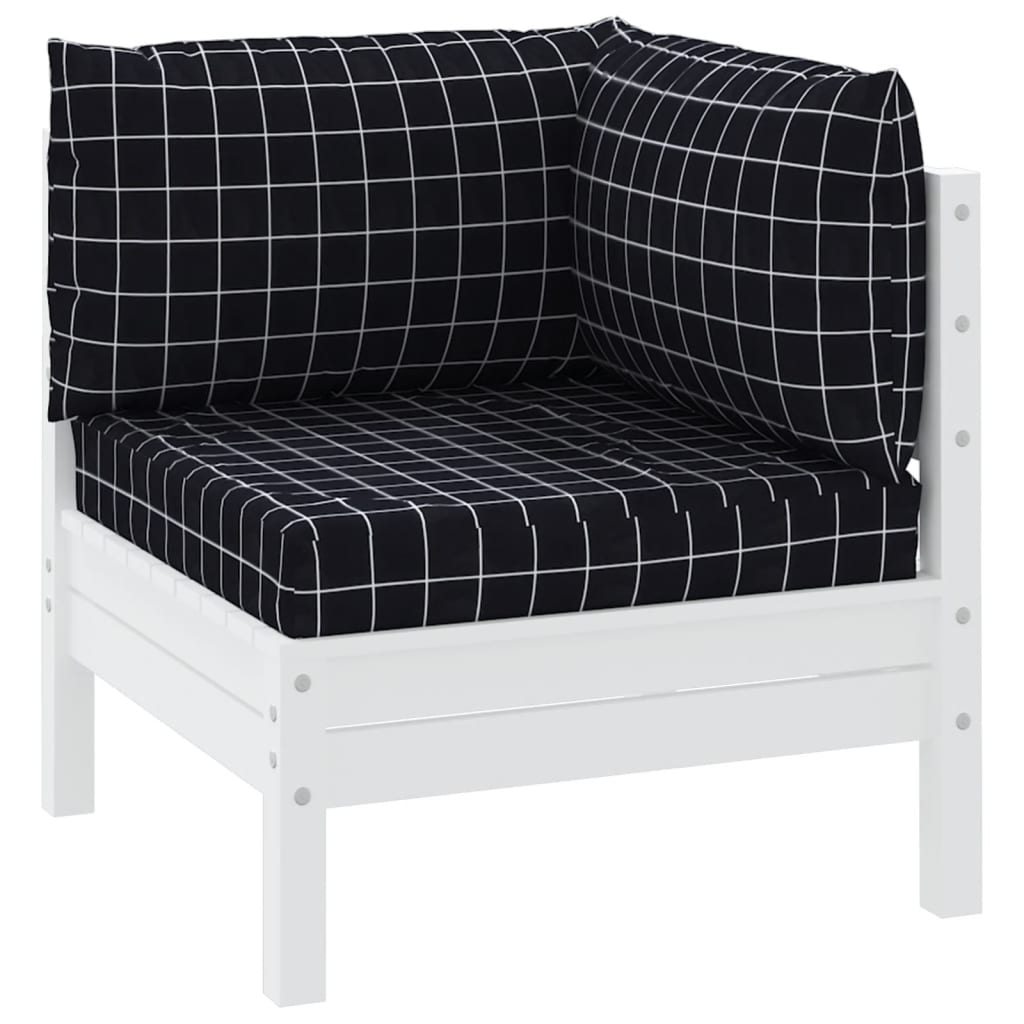 VidaXL coussins de palette 3 pcs motif losange tissu oxford noir