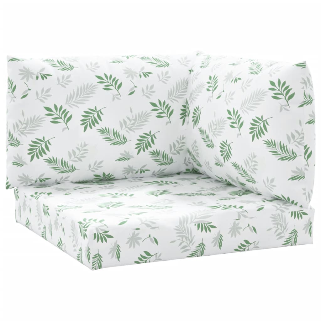 VidaXL coussins de palette 3 pcs tissu oxford motif feuille