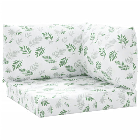VidaXL coussins de palette 3 pcs tissu oxford motif feuille