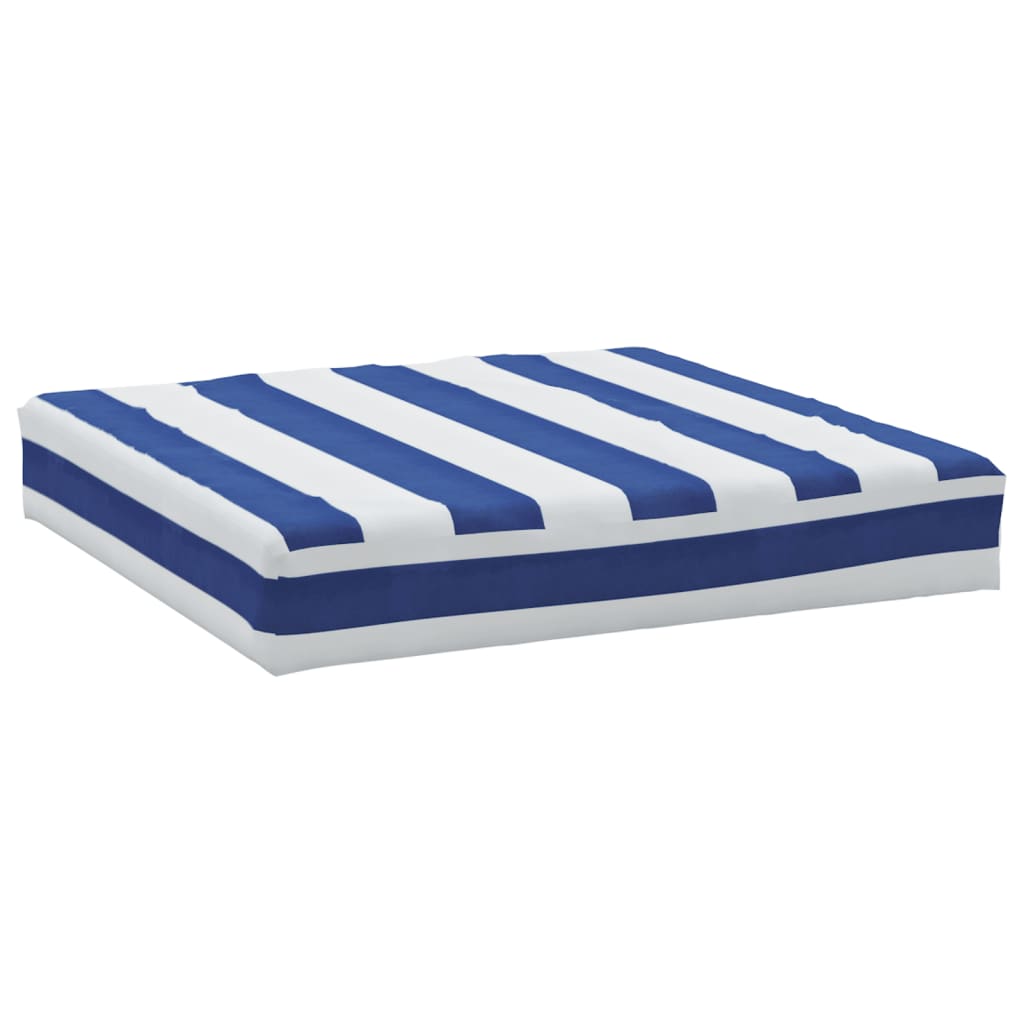 VidaXL coussin palette rayé 60x60x8 cm tissu oxford bleu et blanc