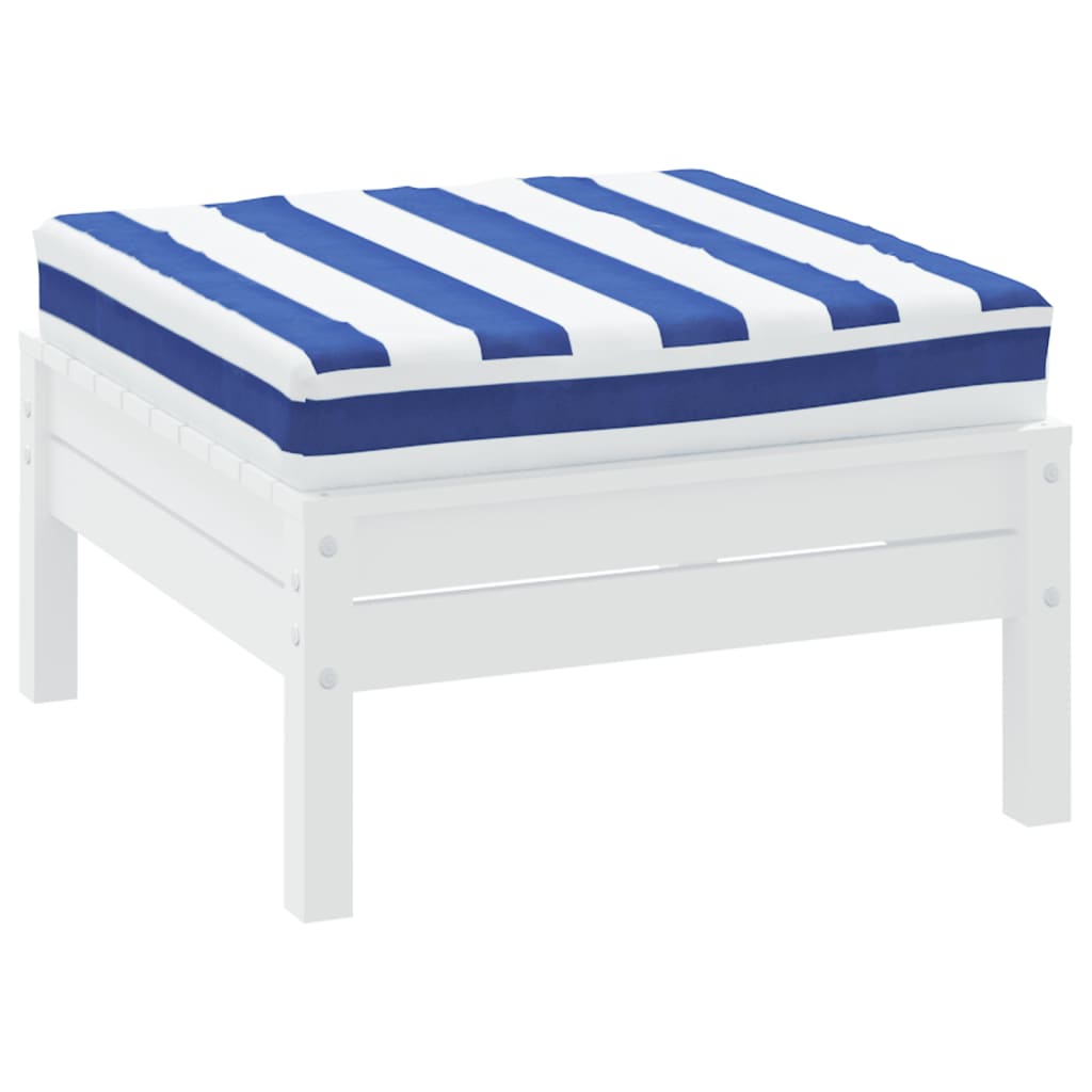 VidaXL coussin palette rayé 60x60x8 cm tissu oxford bleu et blanc