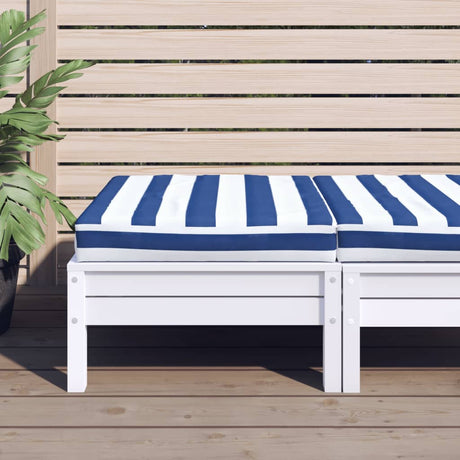 VidaXL coussin palette rayé 60x60x8 cm tissu oxford bleu et blanc