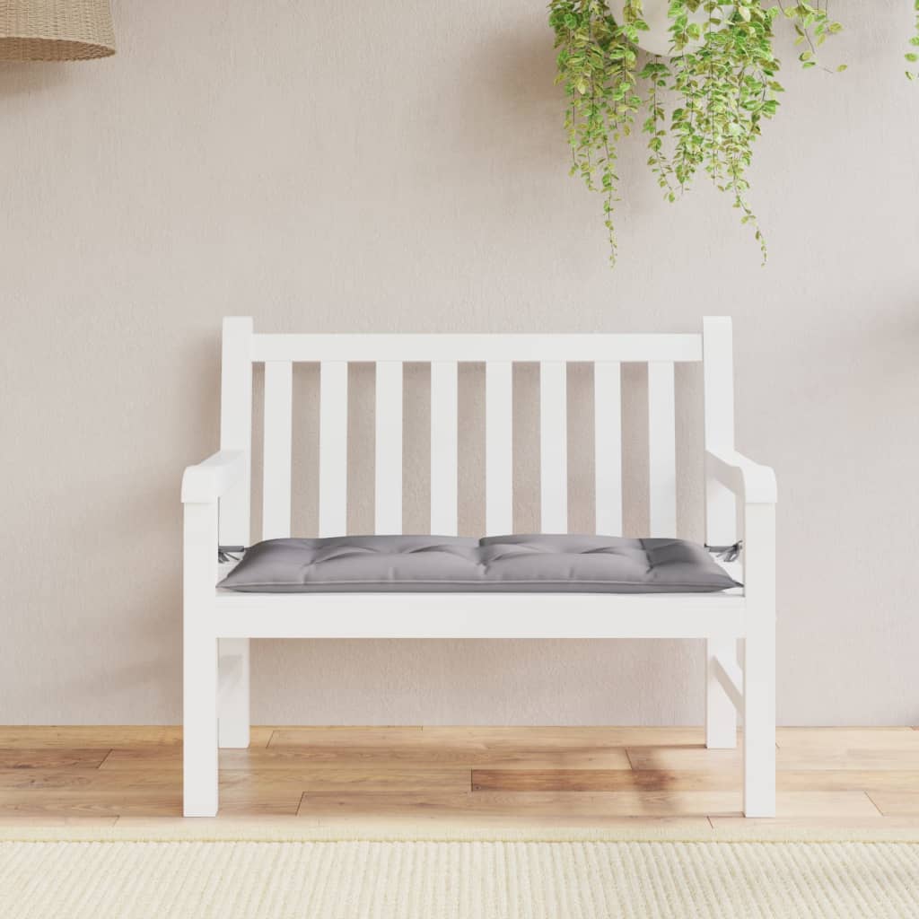 VidaXL coussin de banc de jardin 110x50x7 cm tissu gris