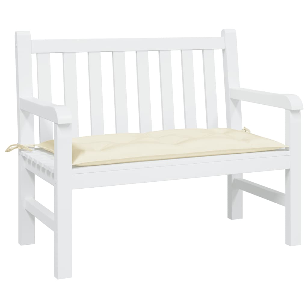 Vidaxx coussin de banc de jardin 110x50x7 cm tissu oxford blanc crème