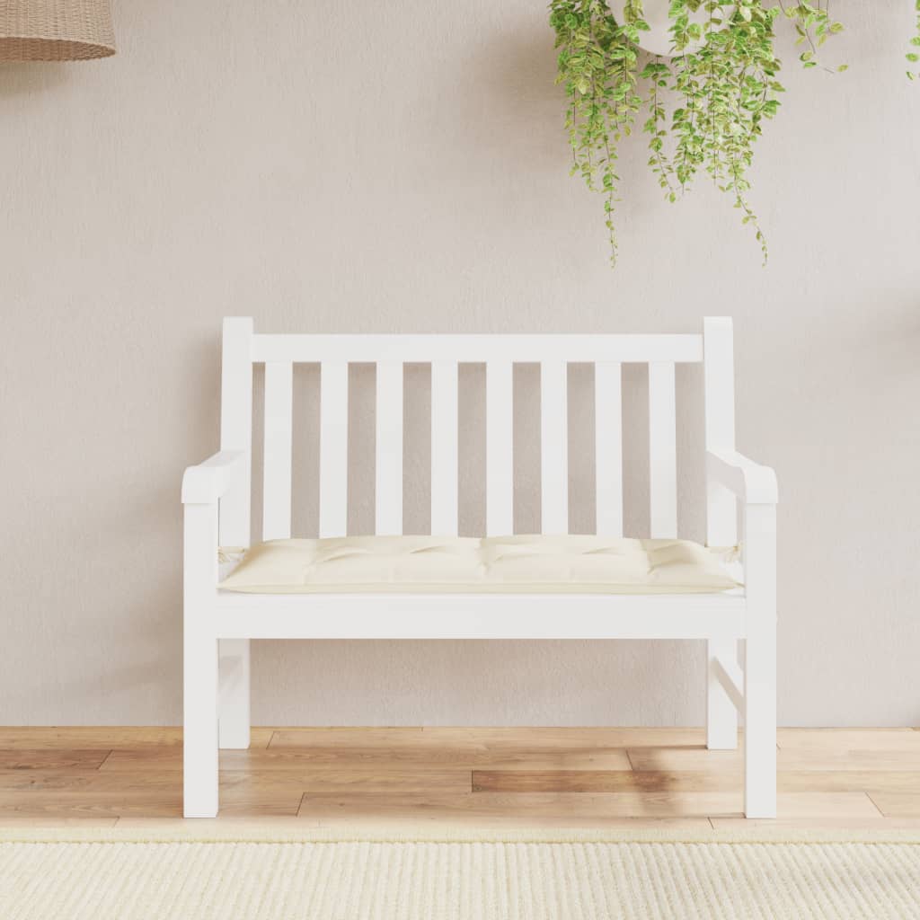 Vidaxx coussin de banc de jardin 110x50x7 cm tissu oxford blanc crème