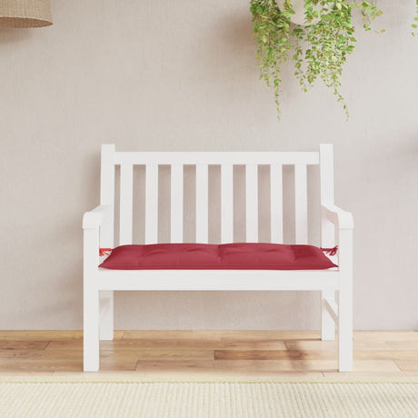 Vidaxx coussin de banc de jardin 110x50x7 cm tissu oxford rouge vin