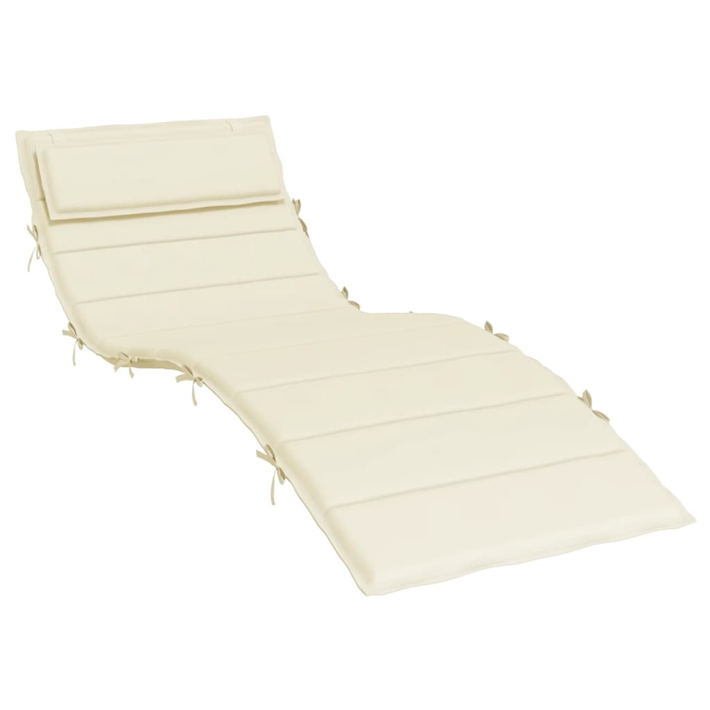 Vidaxl Lagger Cushion 180x60x3 cm Crema in tessuto Oxford -Collorato