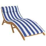 Vidaxx coussin de transat rayé 180x60x4 cm tissu oxford bleu et blanc