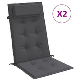VidaXL coussins de chaise 2 pcs dossier haut tissu oxford anthracite