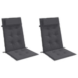 VidaXL coussins de chaise 2 pcs dossier haut tissu oxford anthracite