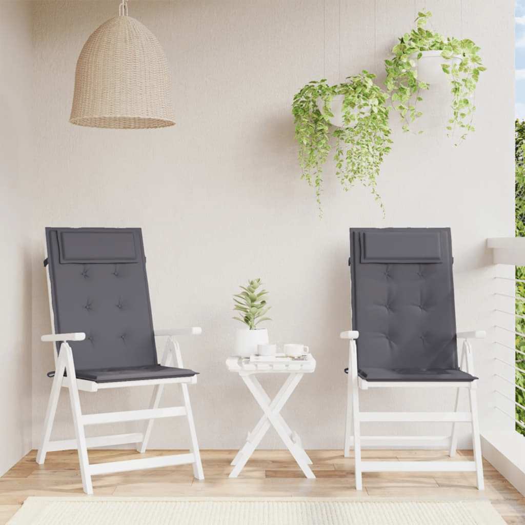 VidaXL coussins de chaise 2 pcs dossier haut tissu oxford anthracite