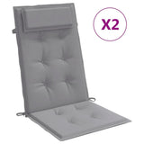VidaXL coussins de chaise 2 pcs dossier haut tissu oxford gris
