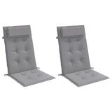 VidaXL coussins de chaise 2 pcs dossier haut tissu oxford gris