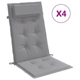 VidaXL coussins de chaise 4 pcs dossier haut tissu oxford gris