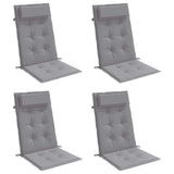 VidaXL coussins de chaise 4 pcs dossier haut tissu oxford gris