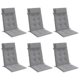 VidaXL coussins de chaise 6 pcs dossier haut tissu oxford gris