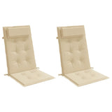 VidaXL coussins de chaise 2 pcs dossier haut tissu oxford beige