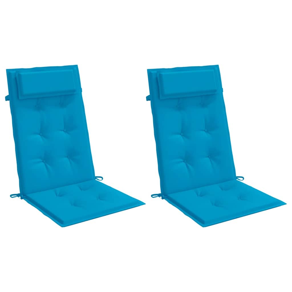 VidaXL Coussins de chaise 2 pcs dossier haut tissu oxford bleu clair
