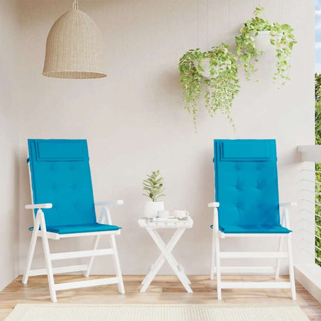 VidaXL Coussins de chaise 2 pcs dossier haut tissu oxford bleu clair