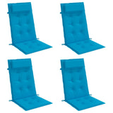 VidaXL coussins de chaise 4 pcs dossier haut tissu oxford bleu clair