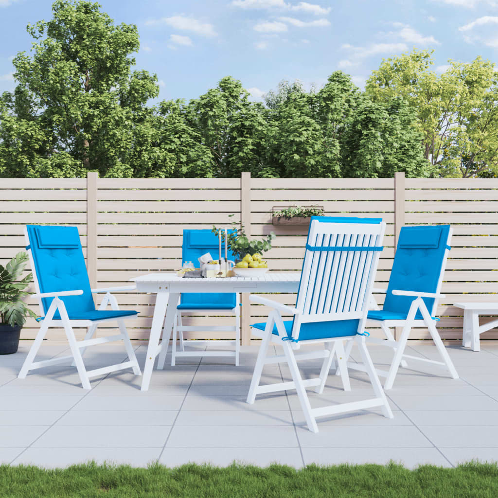 VidaXL coussins de chaise 4 pcs dossier haut tissu oxford bleu clair