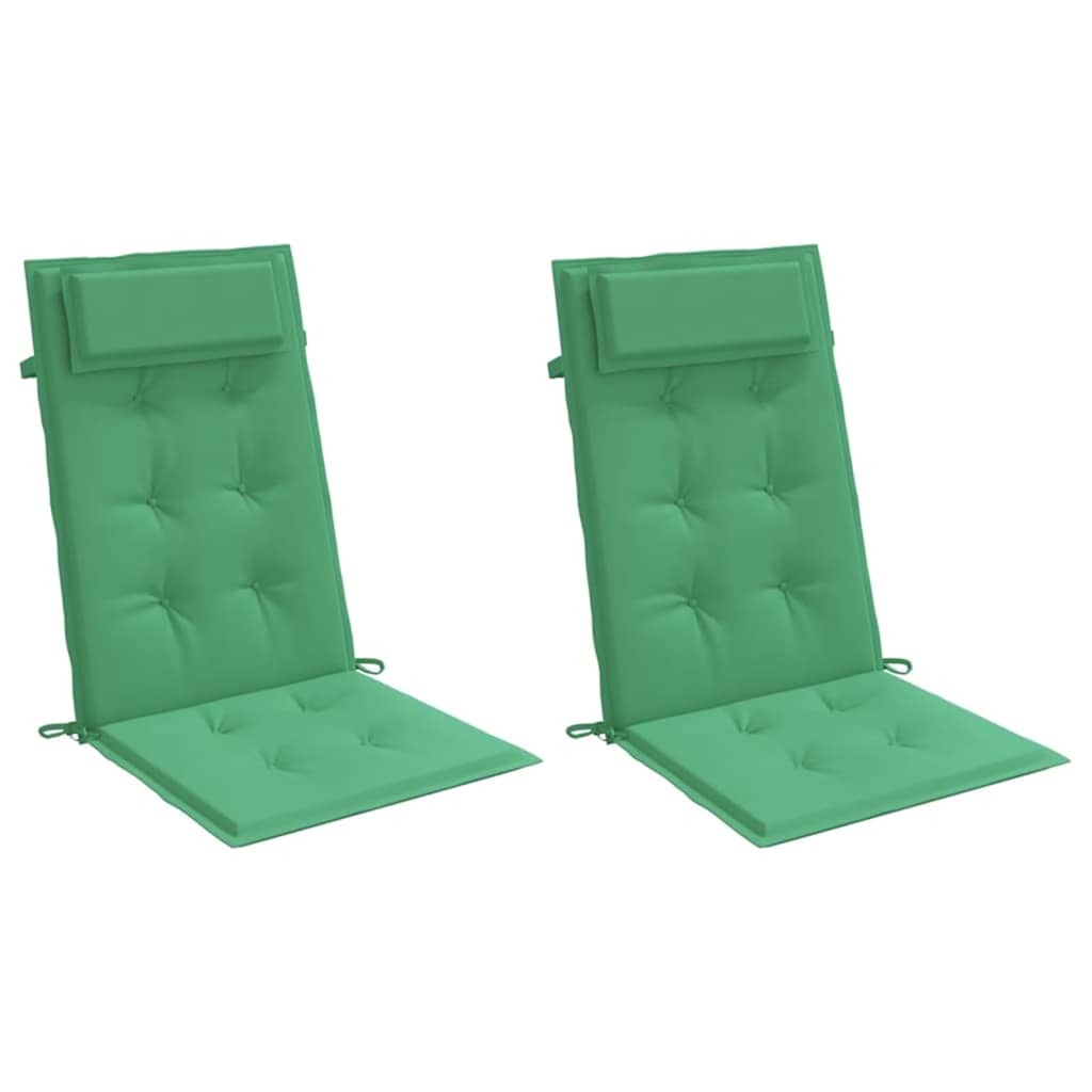 VidaXL coussins de chaise 2 pcs dossier haut tissu oxford vert