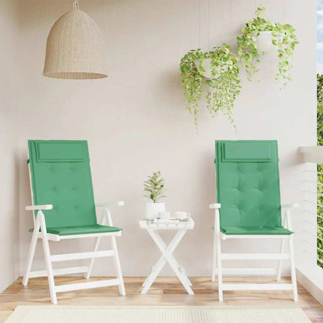 VidaXL coussins de chaise 2 pcs dossier haut tissu oxford vert