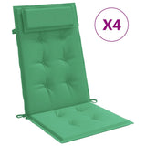 VidaXL coussins de chaise 4 pcs dossier haut tissu oxford vert