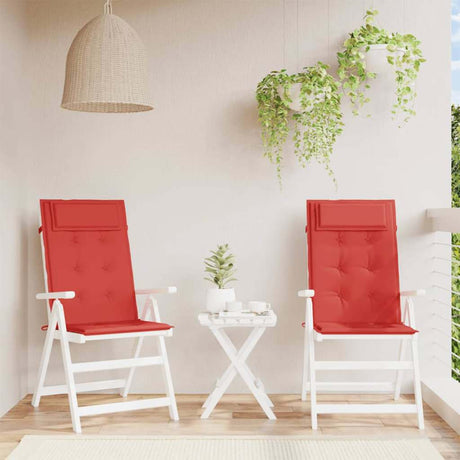 VidaXL coussins de chaise 2 pcs dossier haut tissu oxford rouge