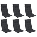 VidaXL Coussins de chaise 6 pcs dossier haut tissu oxford noir