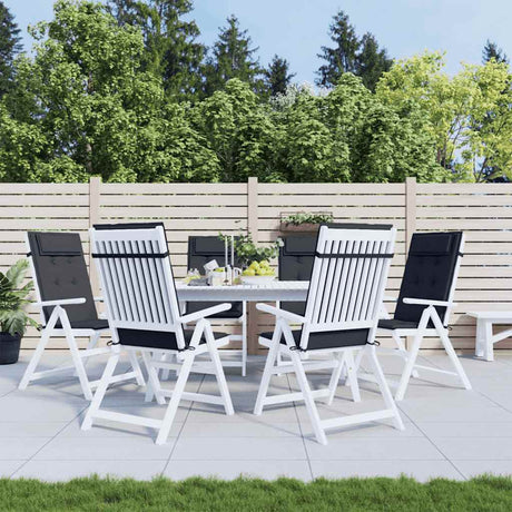 VidaXL Coussins de chaise 6 pcs dossier haut tissu oxford noir