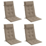 VidaXL Coussins de chaise 4 pcs dossier haut tissu oxford taupe