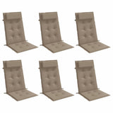 VidaXL Coussins de chaise 6 pcs dossier haut tissu oxford taupe