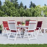 VidaXL Coussins de chaise 6 pcs dossier haut tissu oxford rouge vin