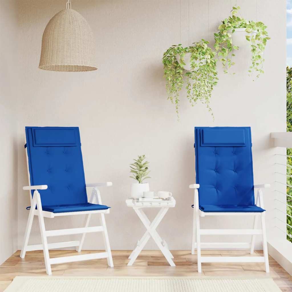 VidaXL Coussins de chaise 2 pcs dossier haut tissu oxford bleu royal