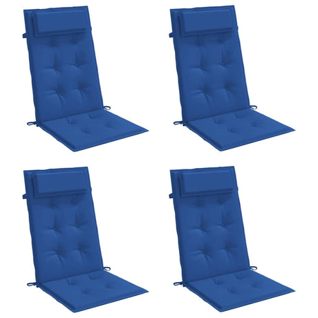 VidaXL coussins de chaise 4 pcs dossier haut tissu oxford bleu royal