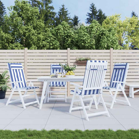 VidaXL Coussins de chaise 4 pcs dossier haut tissu oxford rayé blanc et bleu