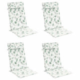 VidaXL coussins de chaise 4 pièces tissu oxford à motif de feuilles à dossier haut