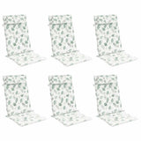 VidaXL coussins de chaise 6 pièces tissu oxford à motif de feuilles à dossier haut