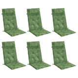 Vidaxl stoelkussens 6 st hoge rug bladpatroon oxford stof